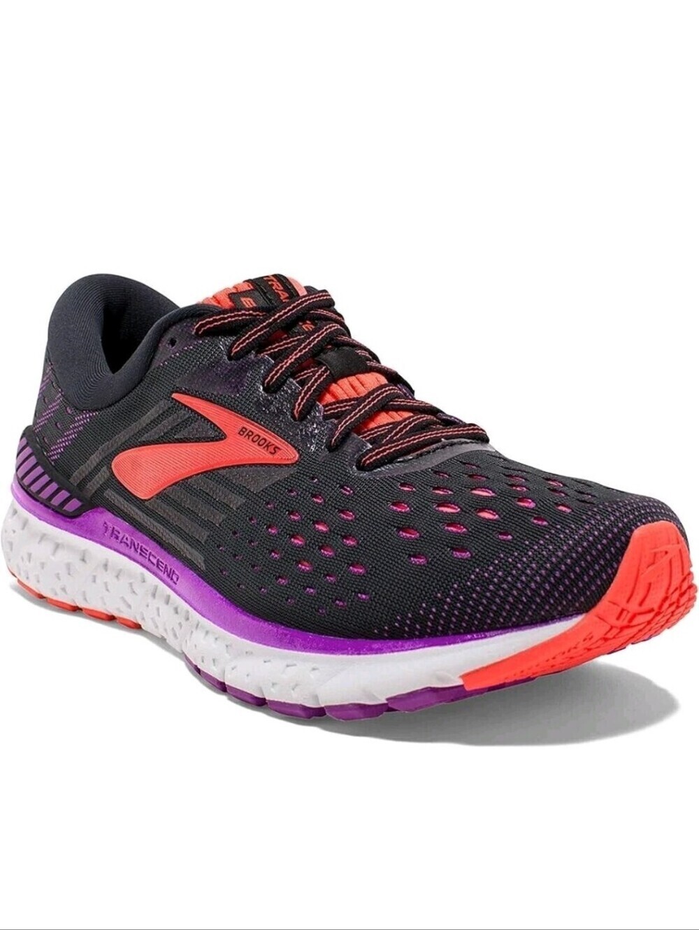 Brooks Transcend 6 Womens Running Shoes Gray/Pink Size 8 Cushion Walk Workout